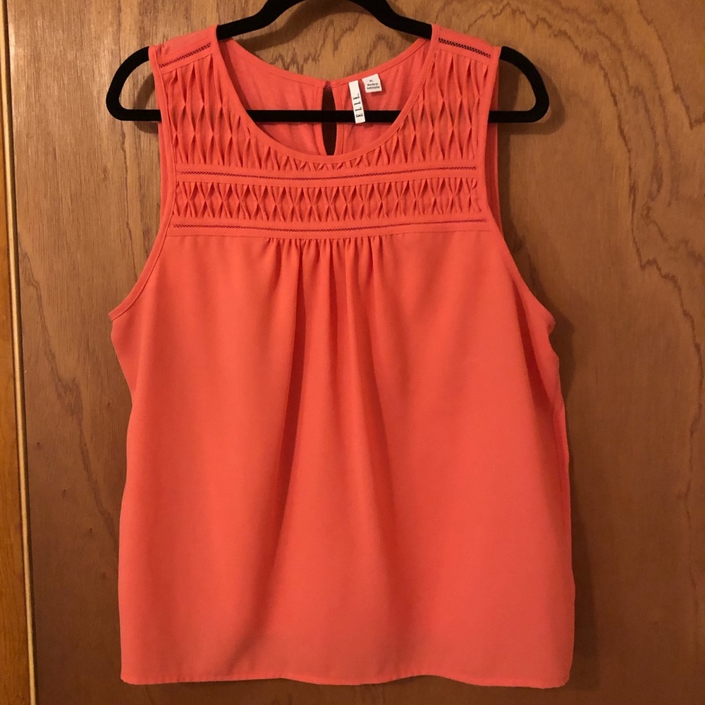 ELLE Coral Pink Sleeveless Blouse